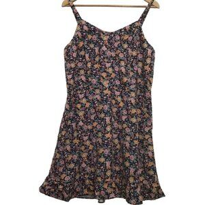 Linen blend 56% 𝅺Old Navy babydoll sun dress liberty floral flowers Smock Large